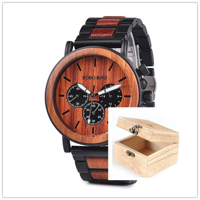 BOBO BIRD Wooden Watches From Top Brand Relogio Masculino Luxury Stylish Chronographry Watch .