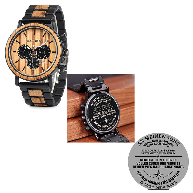 BOBO BIRD Wooden Watches From Top Brand Relogio Masculino Luxury Stylish Chronographry Watch .