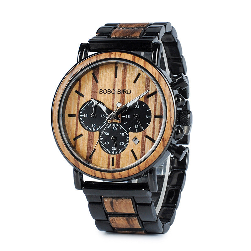 BOBO BIRD Wooden Watches From Top Brand Relogio Masculino Luxury Stylish Chronographry Watch .