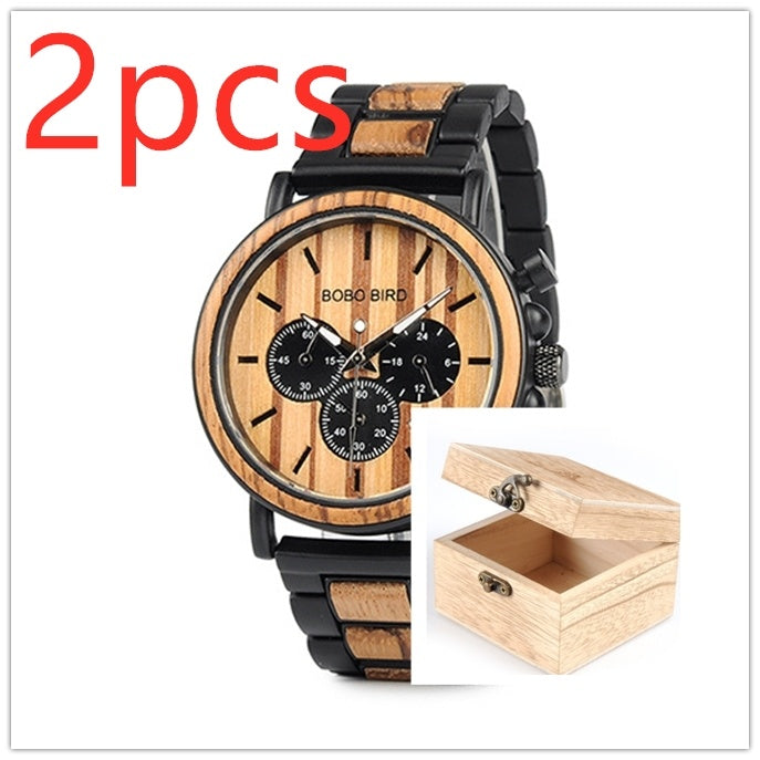 BOBO BIRD Wooden Watches From Top Brand Relogio Masculino Luxury Stylish Chronographry Watch .