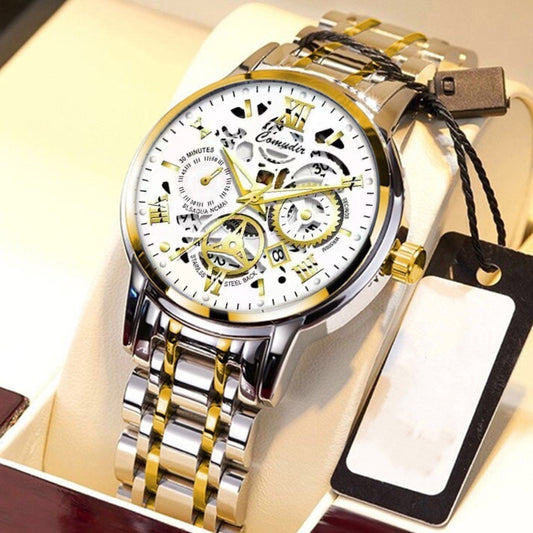 Fashion Jewelry Hollow Men's Watch Men's Waterproof Luminous Calendar