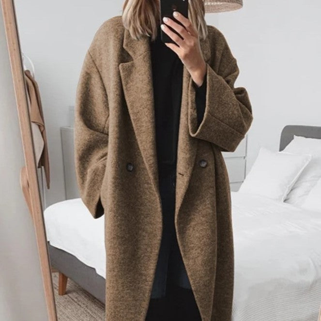 Women's Multi-color Multi-size Woolen Trench Coat Coat