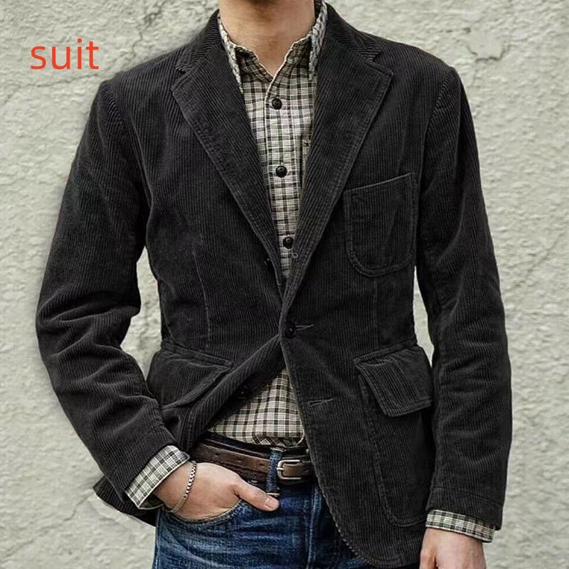 Warm Corduroy Blazer Coat.