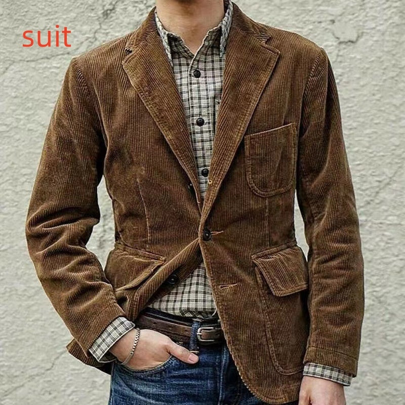 Warm Corduroy Blazer Coat.