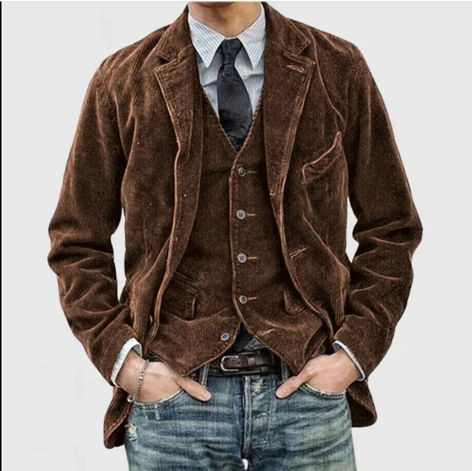 Warm Corduroy Blazer Coat.