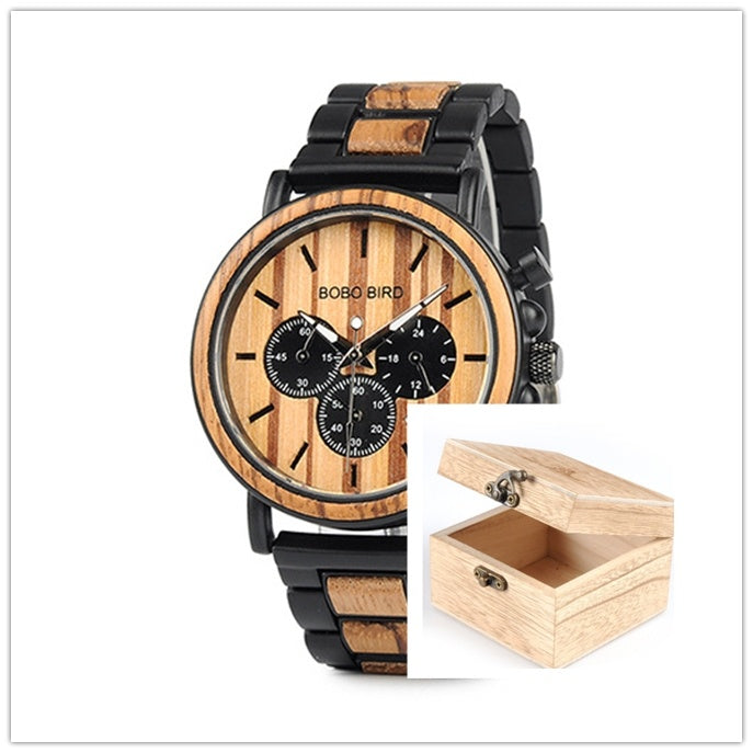 BOBO BIRD Wooden Watches From Top Brand Relogio Masculino Luxury Stylish Chronographry Watch .