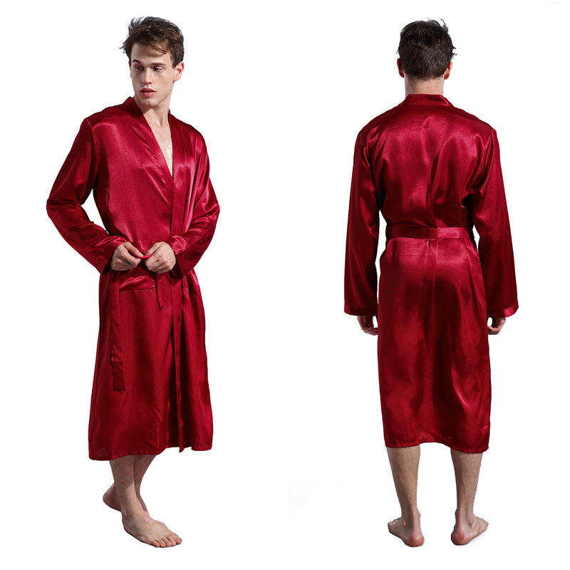 Men's Fashion Solid Color Robe Thin