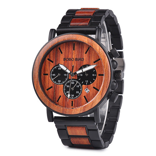 BOBO BIRD Wooden Watches From Top Brand Relogio Masculino Luxury Stylish Chronographry Watch .