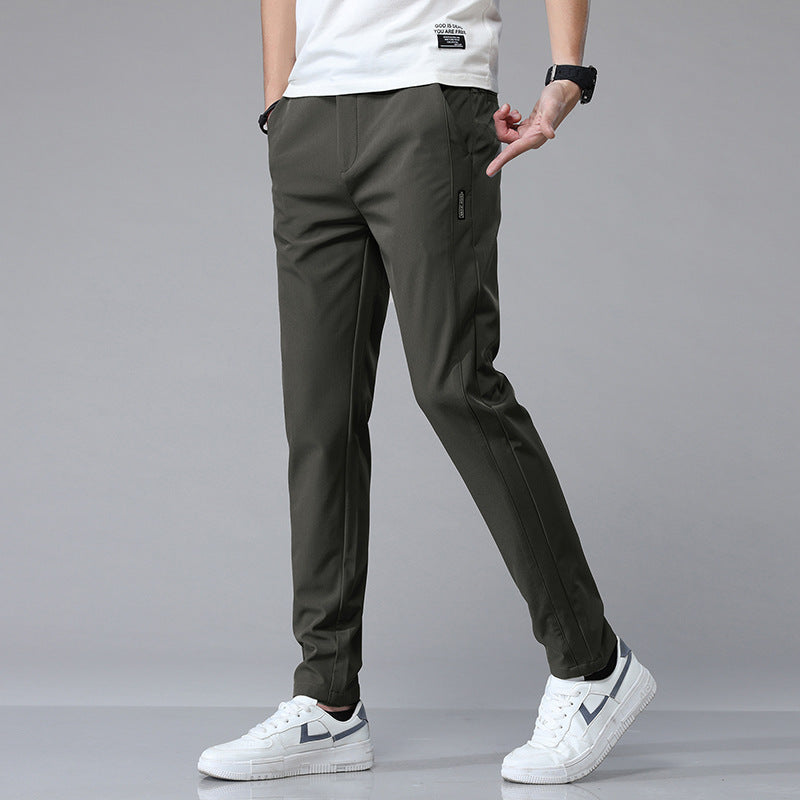 Elastic Slim Fit Trousers For Men.