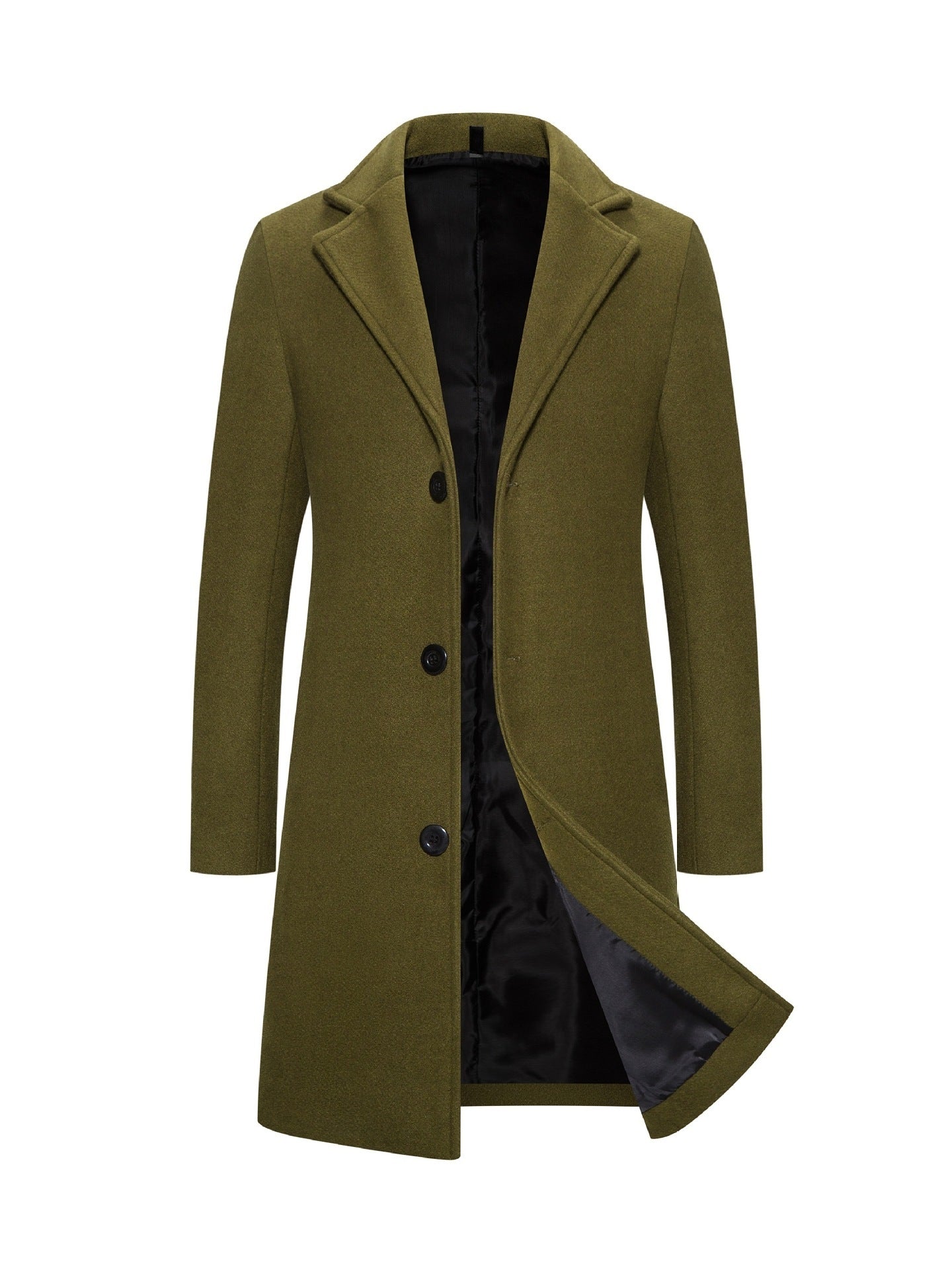 Men's Woolen Coat Slim-fit Mid-length Trench Coat