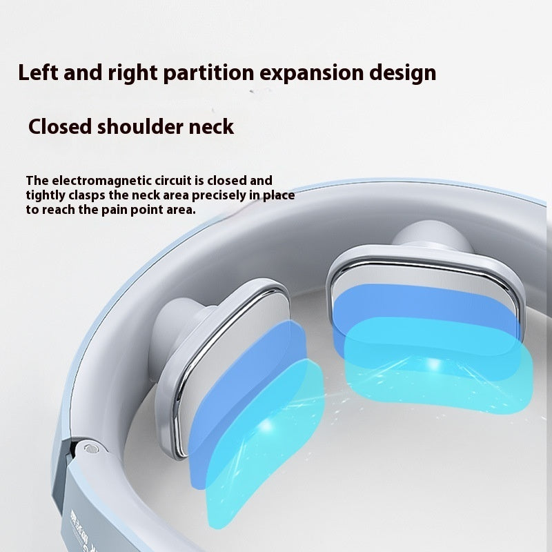 Elektrisk nackmassager EMS Pulse Uppladdningsbar USB Cervical Traction Therapy Massagestimulator Smärtlindring Uppvärmningsfunktion