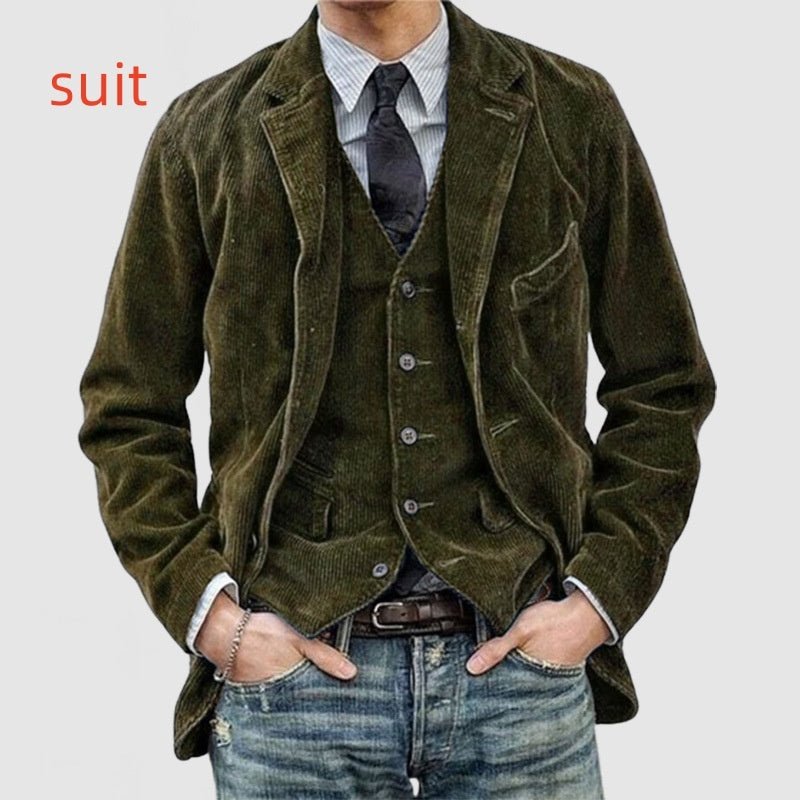 Warm Corduroy Blazer Coat.